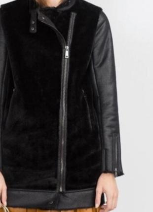 Удлиненная дубленка zara