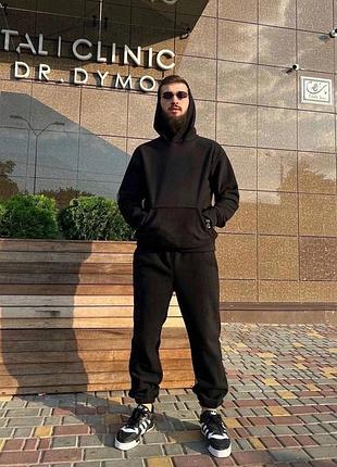 🌈3! якісний теплий чоловічий флісовий чорний спортивний костюм мужской фліс флис