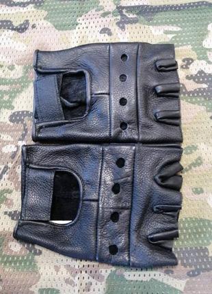 Перчатки тактические беспалые кожаные мил тек германия
