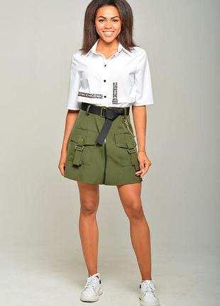 Висока стильна спідниця в стилі карго з імітацією заходу river island на 8-9 років
