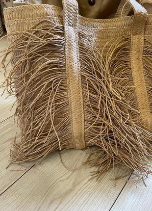 Большая новая соломенная сумка шоппер, пляжная стильная