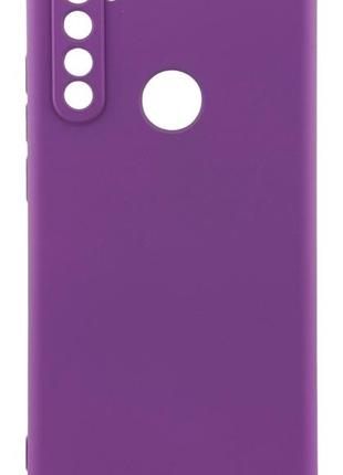 Чехол silicone case для xiaomi redmi note 8t бампер с микрофиброй темно-сиреневый