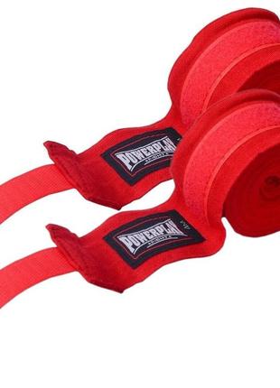 Боксерські бинти powerplay pp_3047 еластичні, червоні, lycra (спандекс) 4.5 м