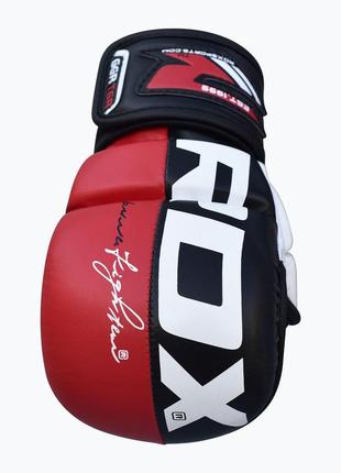 Перчатки для мма rdx t6 красные с капой - размер xl (обхват руки 24-25 см)