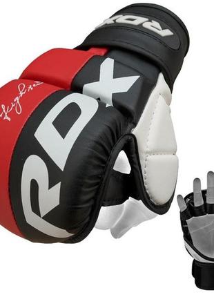 Перчатки для мма rdx t6 красные с капой - размер xl (обхват руки 24-25 см)