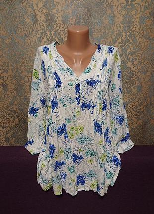 Красивая блуза вискоза большой размер батал 52 /54 блузка кофточка