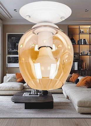 Белый потолочный стеклянный светильник (56-xpr0231f-1 wh+br)