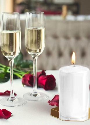 Свічка столова циліндр bispol aura candles sw60/100-090 білий