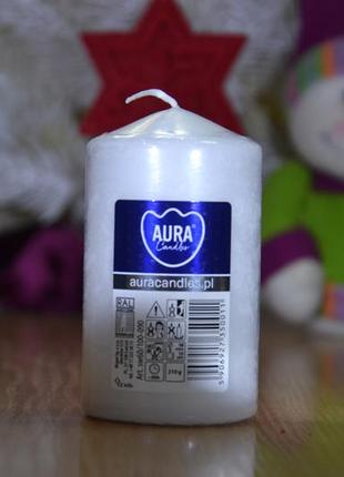 Свічка столова циліндр bispol aura candles sw60/100-090 білий