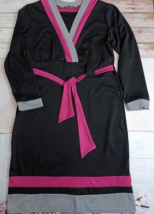 Платье черно-розовое