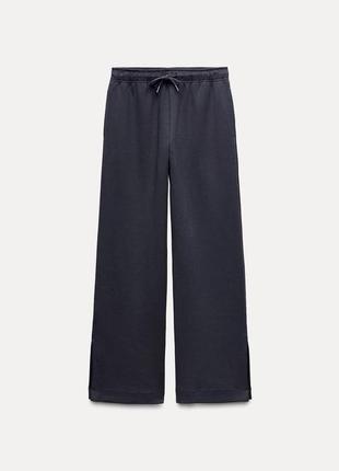 Спортивные штаны палаццо с разрезами zara