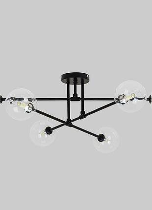 Чёрная современная люстра на 6 ламп (52-x100f-6 bk+cl)