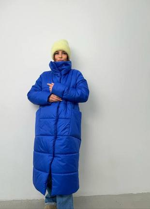 Длинная объемная куртка на осень зима с карманами, удлиненная карта зима осень на экопухе, srs
