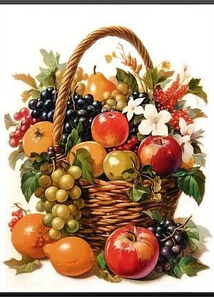 Набір для вишивання за нанесеною на канву схемою "bountiful harvest".aida 11ct printed , 35*35 см
