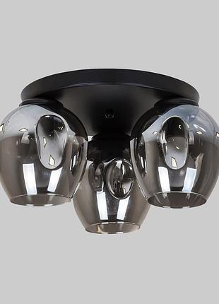 Черная потолочная люстра с графитовыми молекулами на 3 лампы (56-xpr0231f-3 bk+bk 300)