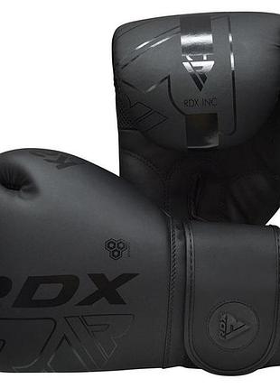 Боксерские перчатки rdx f6 чёрные 12 унций (340г.) для спортсменов 60-80 кг + капа