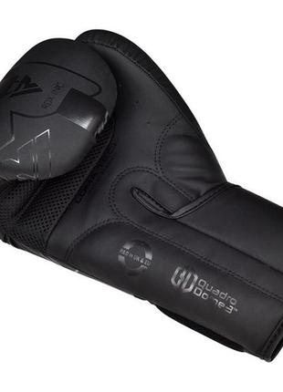 Боксерские перчатки rdx f6 чёрные 12 унций (340г.) для спортсменов 60-80 кг + капа