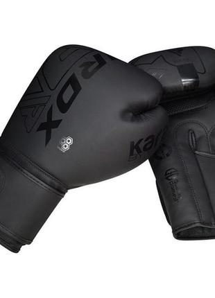 Боксерские перчатки rdx f6 чёрные 12 унций (340г.) для спортсменов 60-80 кг + капа