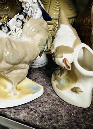 Статуэтка срср антиквариат когут и курица