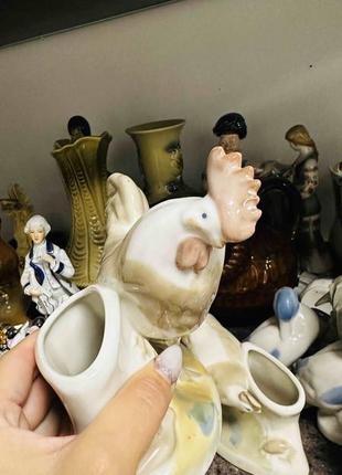 Статуэтка срср антиквариат когут и курица5 фото
