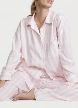 Пижама с брюками victoria's secret modal-cotton long pajama set