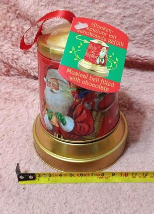 Колокольчик. заводной. музыкальный. рождество. металл. европа