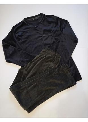 Піжама чоловіча велюрова livergy s m xl пижама мужская