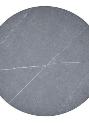 Стіл обідній talia 💛 сірий (ефект мармуру) + чорний д.90