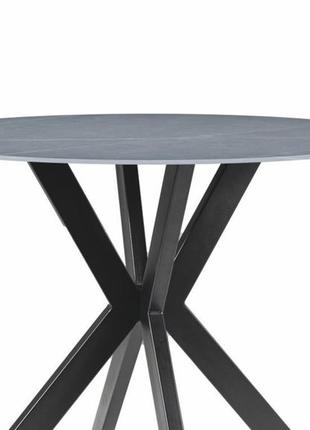 Стіл обідній talia 💛 сірий (ефект мармуру) + чорний д.90