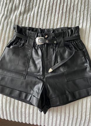Шорты экокожа
