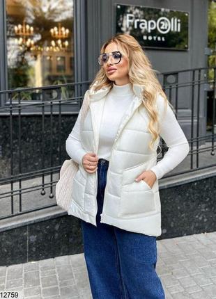 Жилетка великого розміру з капюшоном