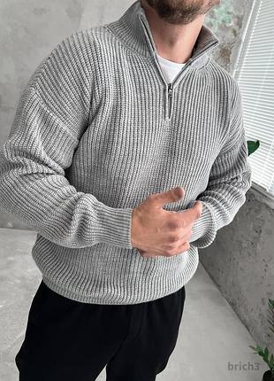 🔥 сірий светр під горло чоловічий теплий