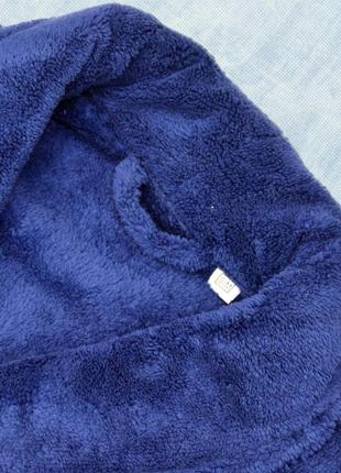 Халат для сауни чоловічий теплий гарної якості модний, чоловічий флісовий халат з капюшоном на запах kayra x3 синій m5 фото