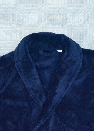 Халат для сауни чоловічий теплий гарної якості модний, чоловічий флісовий халат з капюшоном на запах kayra x3 синій m4 фото