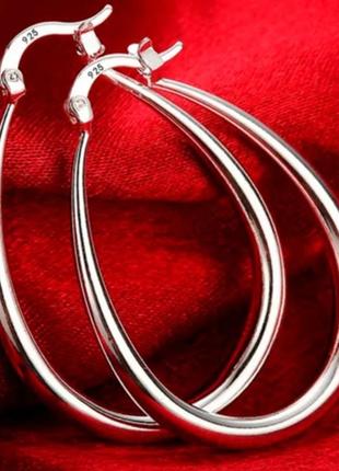 Большие серьги-кольца из стерлингового серебра 925 пробы