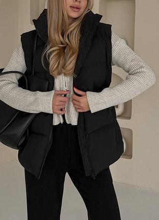 Жіночий жилет на кулісці на затяжках на утяжках,женская жилетка тёплая,безрукавка