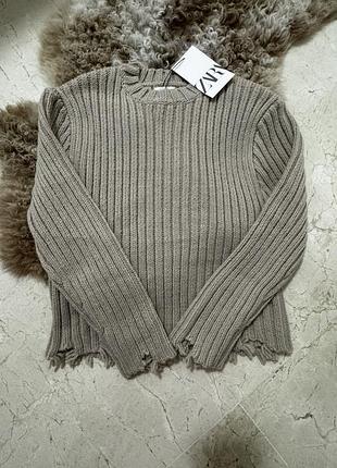 Рваный свитер zara 3