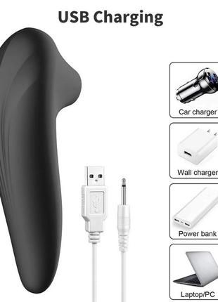 Женский вакуумный стимулятор для клитора черный