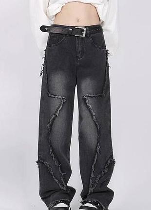 Джинсы черные со звездами
