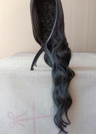 Длинный черный парик, волнистая, без челки, новая, термостойкая, парик