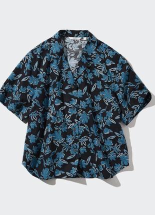Женская рубашка uniqlo с короткими рукавами