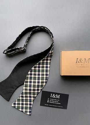 Галстук-бабочка i&m craft самовяз черный в клетку  (010123)