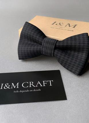 Галстук-бабочка i&m craft черная в мелкую клетку (010445)