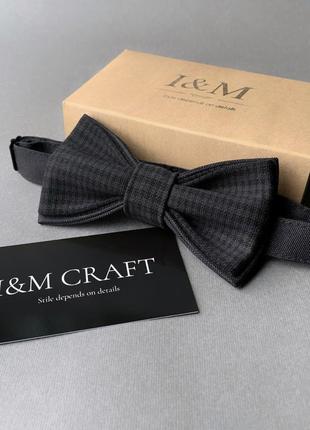 Галстук-бабочка i&m craft черный в мелкую клетку (010412)