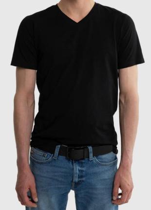 Мужская коттоновая футболка slim fit h&m  eur.м