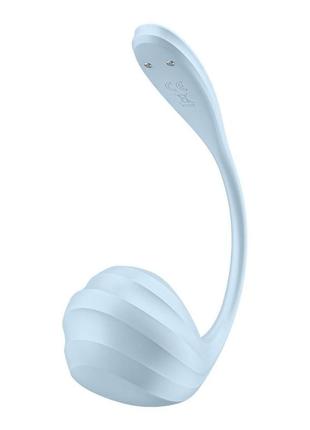 Смарт-виброяйце satisfyer smooth petal connect app light blue 2