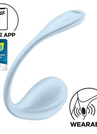 Смарт-виброяйце satisfyer smooth petal connect app light blue 5