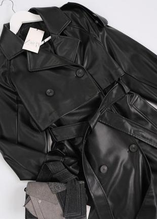 Шкіряний тренч від zara