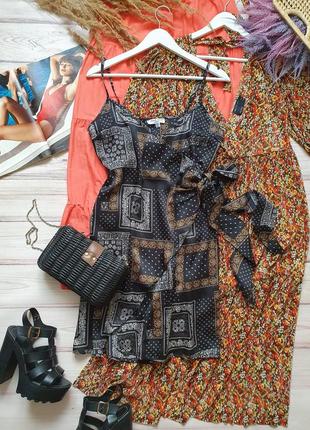 Легкое летнее платье сарафан бохо на запах с поясом3 фото