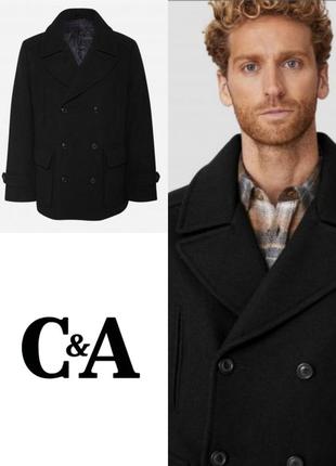 Качественное утепленное пальто с карманами c&a шерсть германия этикетка